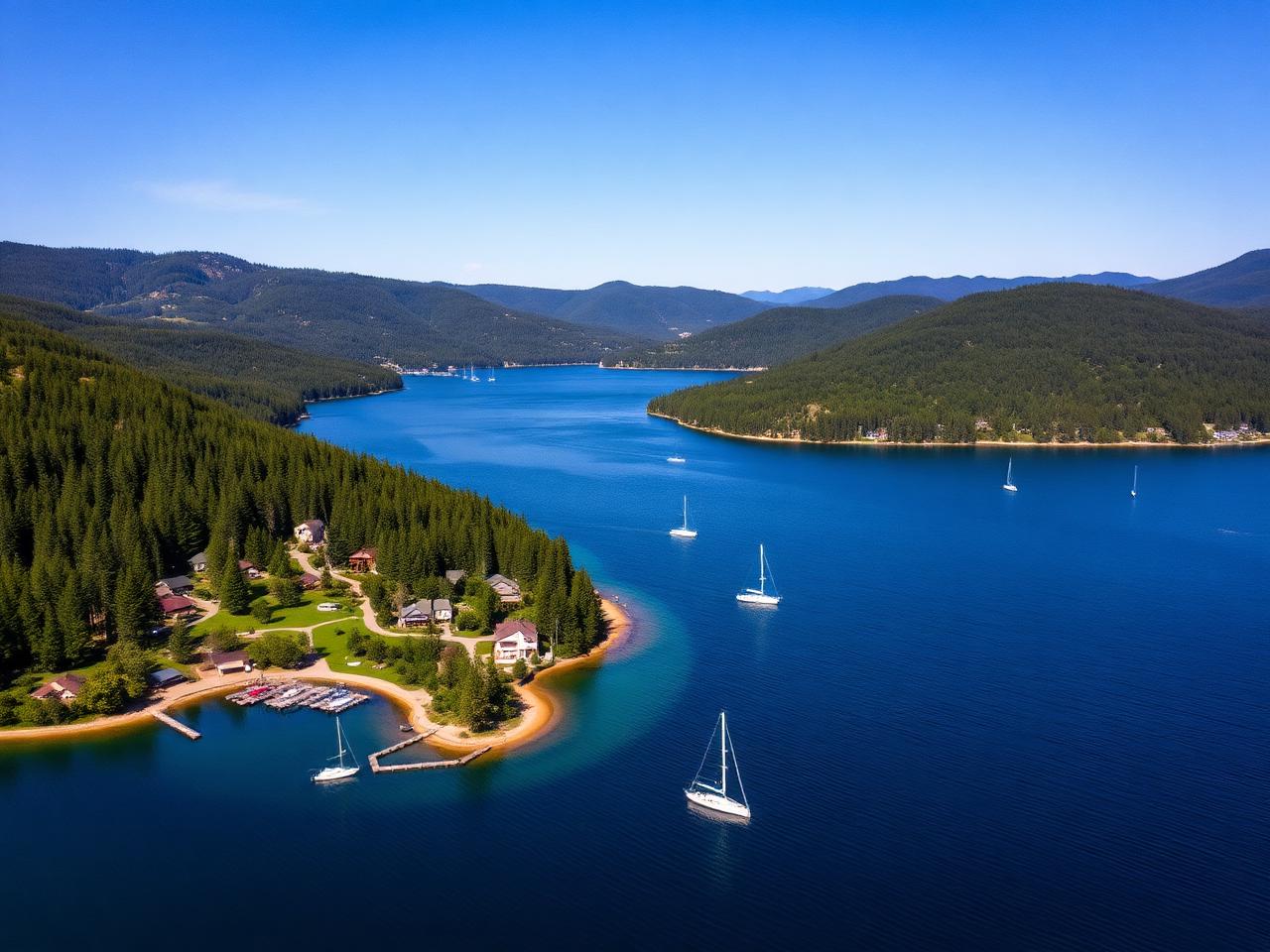 View of Sainte-Marguerite-du-Lac-Masson, Laurentians
